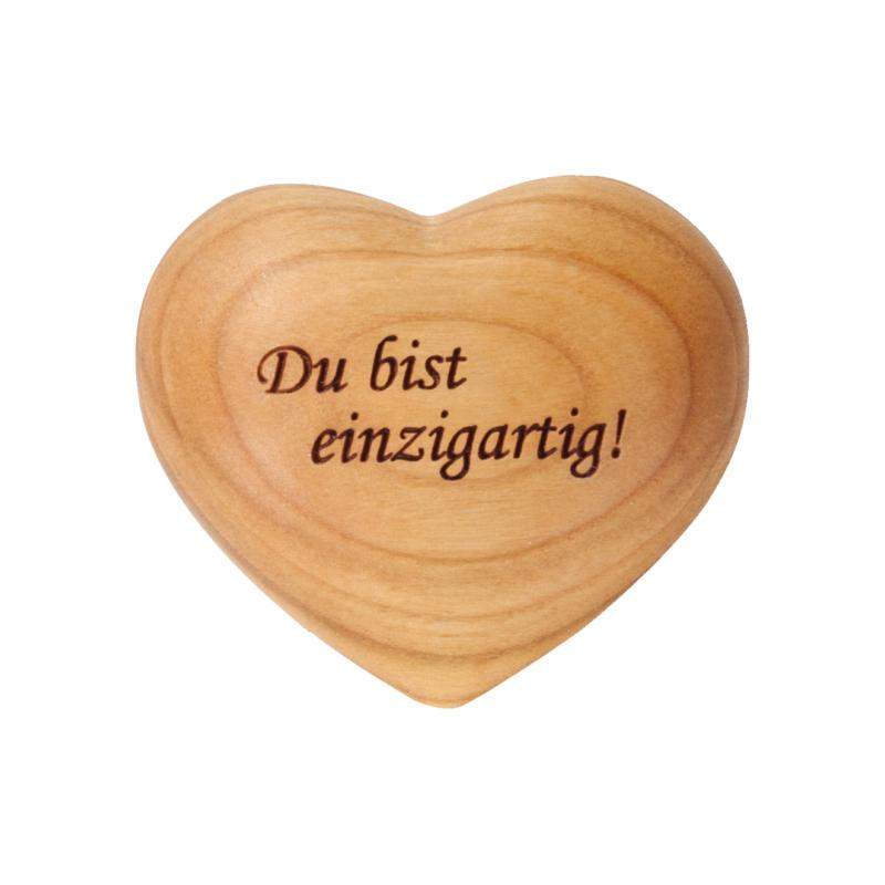 Coeur sculpté avec dédicace