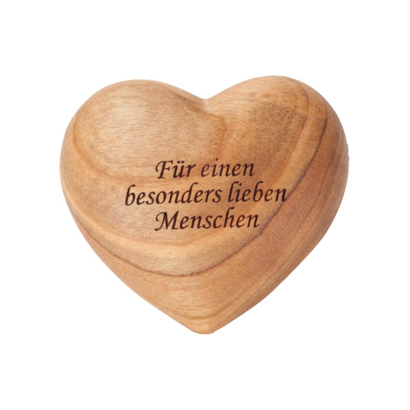 Coeur en bois sculpté avec dédicace