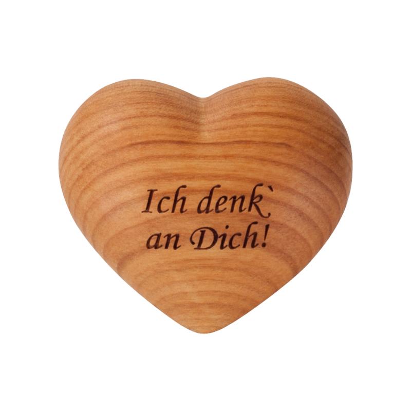 Coeur en bois avec dédicace allemande Je pense à toi