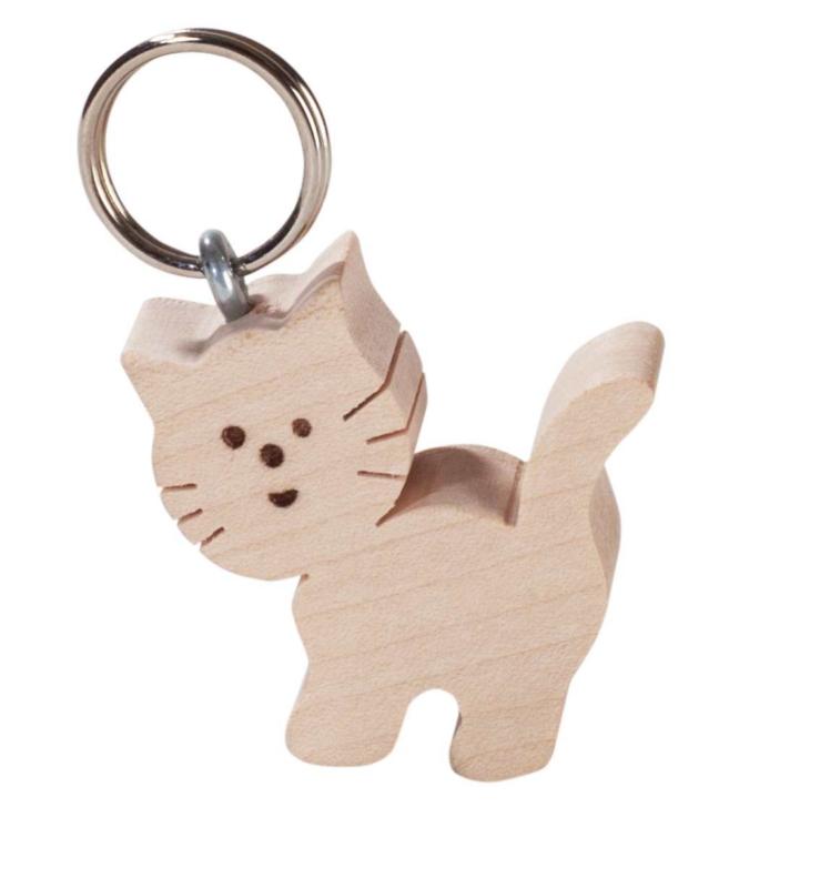 Porte-clés Chaton en bois