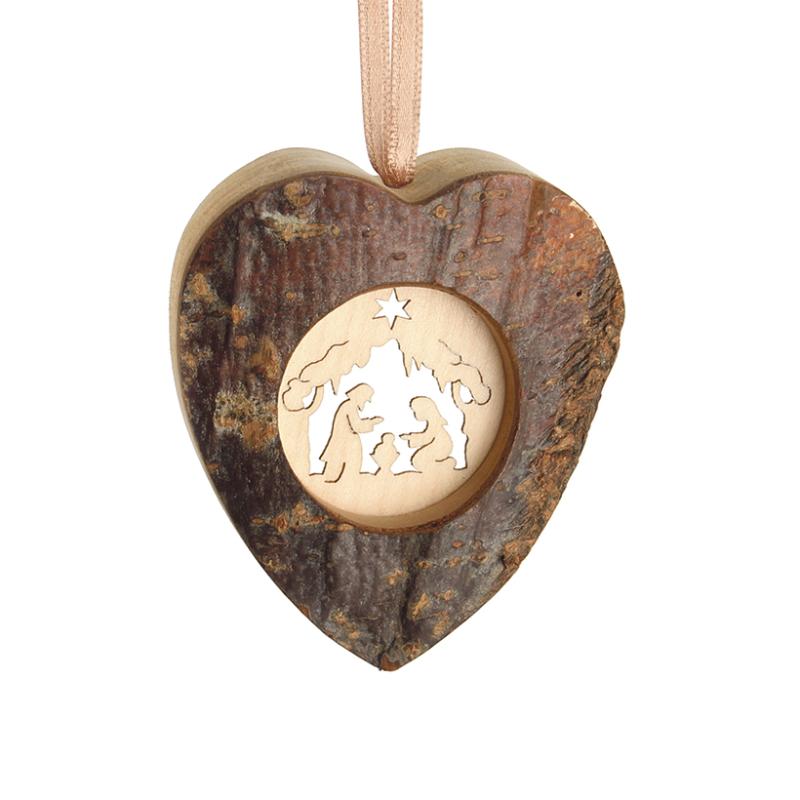 Coeur en bois d'écorce naturelle