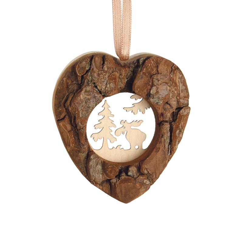 Coeur en bois à suspendre
