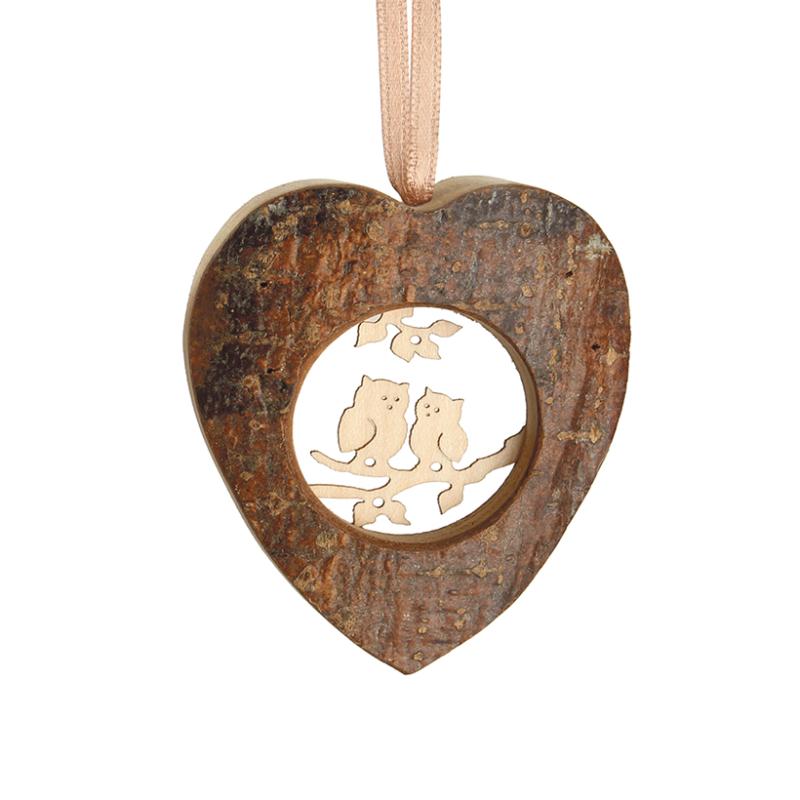 Coeur en bois d'écorce naturelle