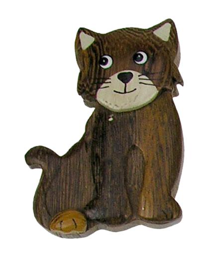 Aimant chat en bois