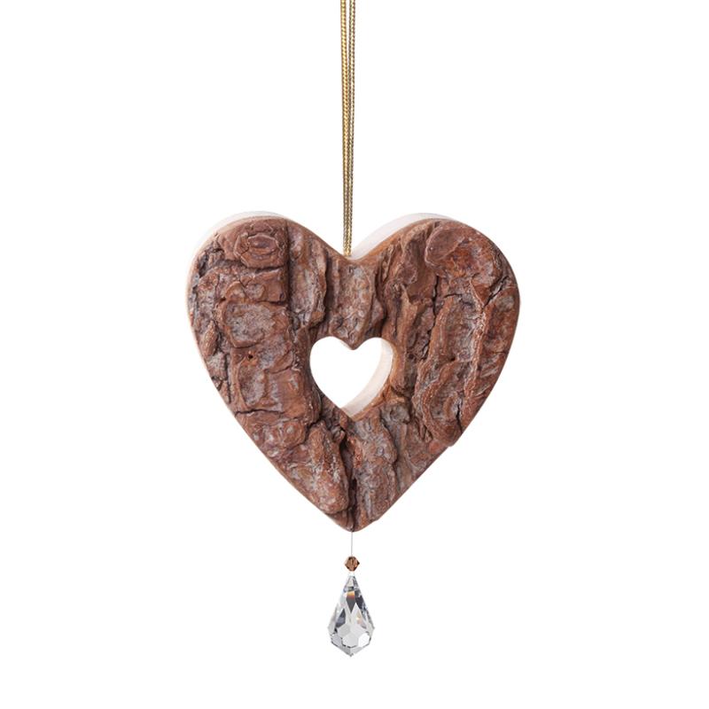 Coeur écorce et Swarovski
