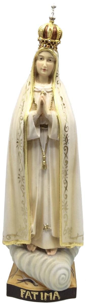 Notre-Dame de Fatima pèlerin avec couronne en bois