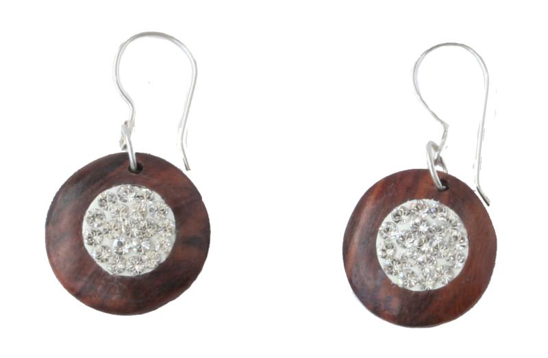 Boucles d'oreilles avec cristaux Swarovski blancs - 1,5 cm