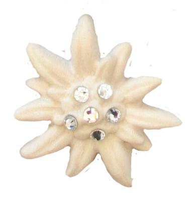 Edelweiss en bois et Swarovski