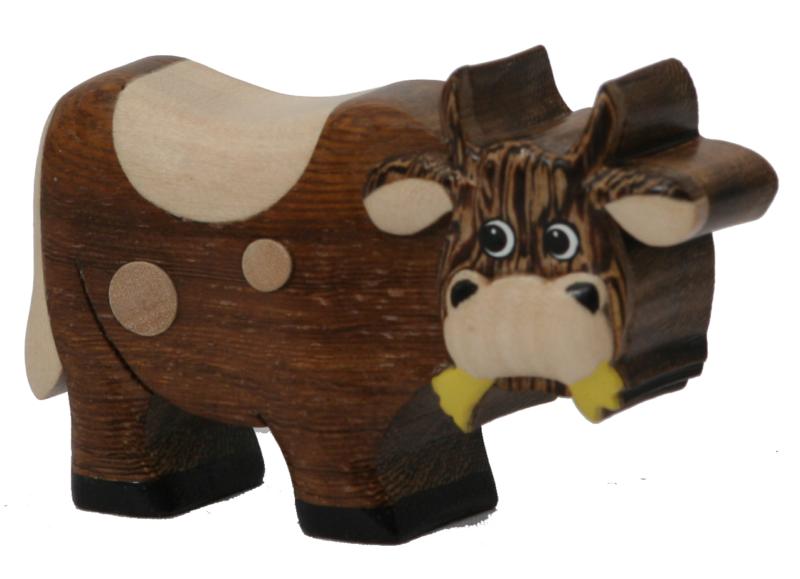 La petite vache en bois de Dolfi