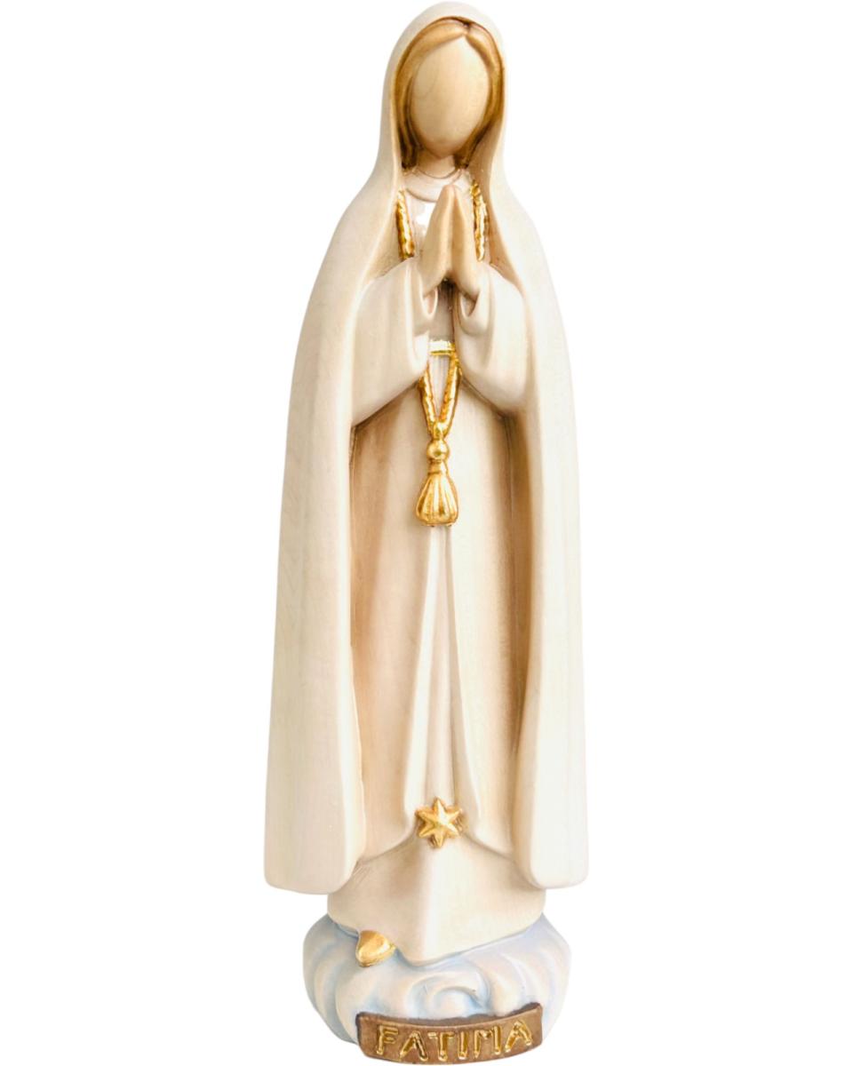 Fatima Madonna aus Holz modern - mit Ölfarben lasiert