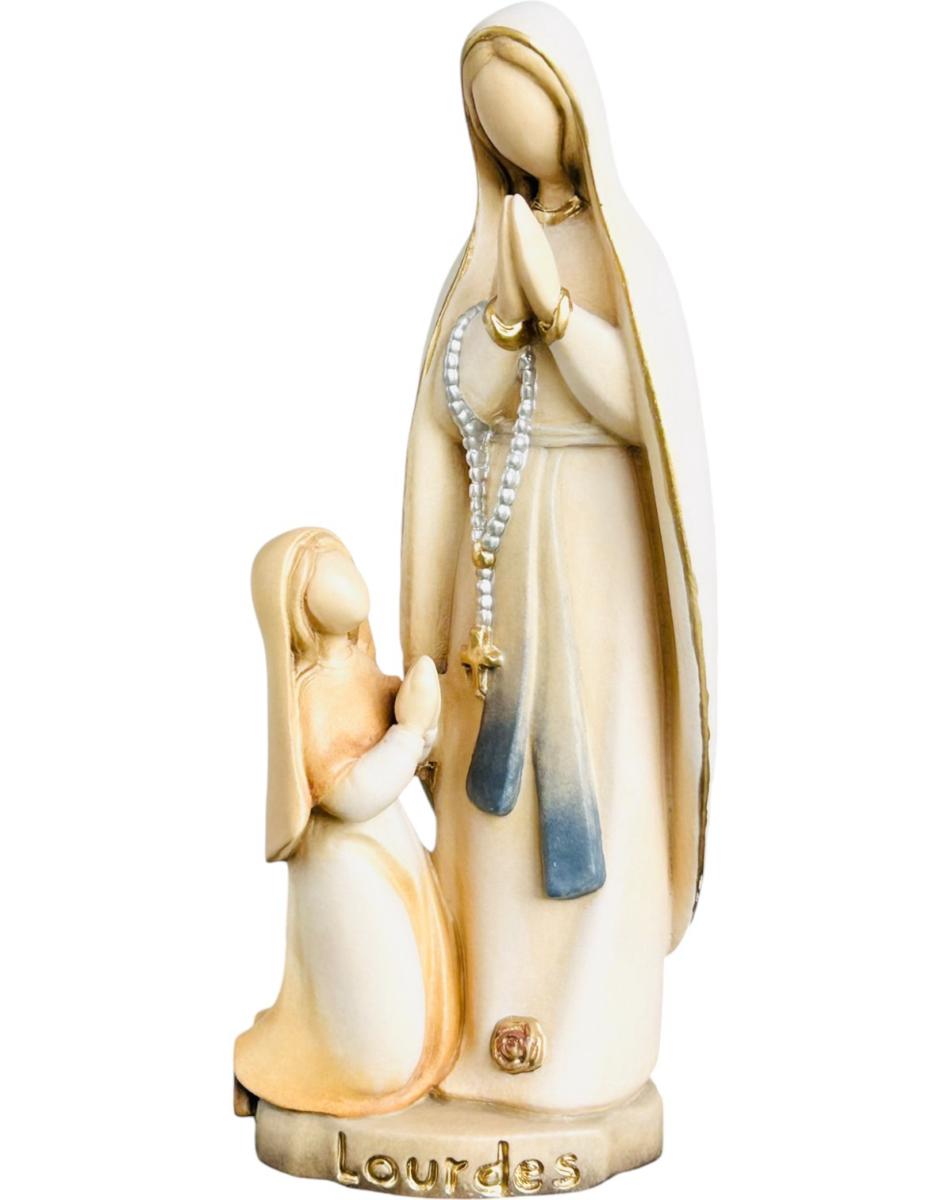 Madonna von Lourdes mit Bernadette - mit Ölfarben lasiert
