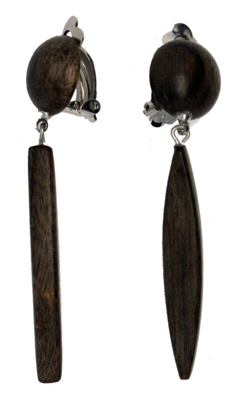 Boucles d'oreilles sur bois et nacre