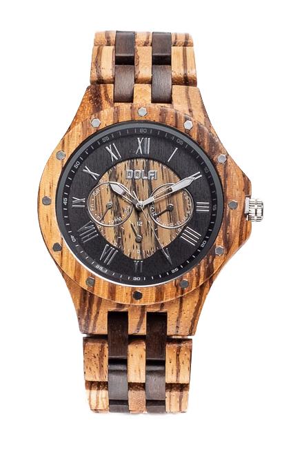 Montre en bois d'olivier pour hommes, modèle Scorpio