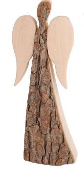 Rindenengel aus Holz 24 cm