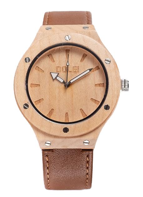 Holz Uhr mit Kunstlederarmband