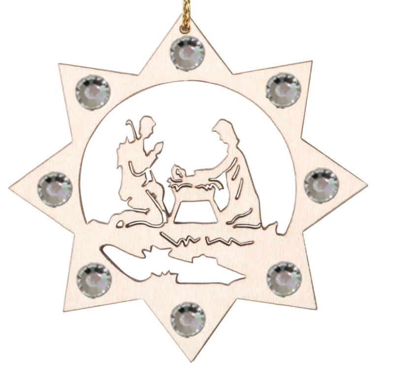 Ornement de la Sainte Famille avec cristaux Swarovski