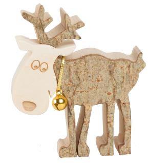 Renne en bois avec cloche