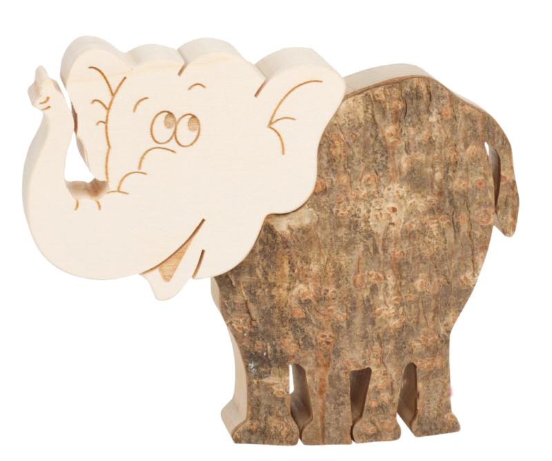 Eléphant en bois 6,5 cm