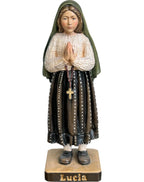 Schäferin und Hirtin Lucia aus Fatima aus Holz - mit Ölfarben lasiert