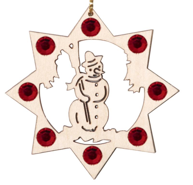 Décoration de Noël bonhomme de neige avec cristaux de Swarovski