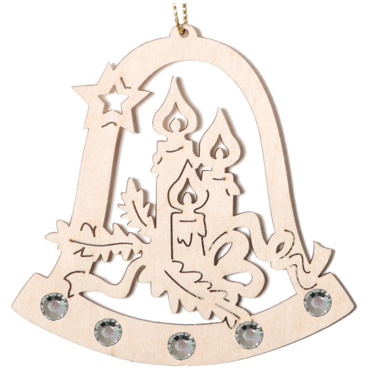 Cloche et bougies avec cristaux Swarovski