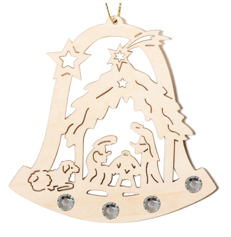 Cloche avec Sainte Famille et cristaux