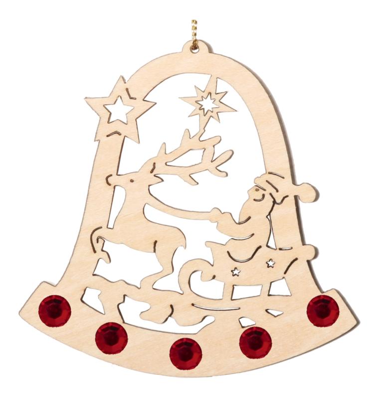 Cloche avec le Père Noël et cristaux Swarovski