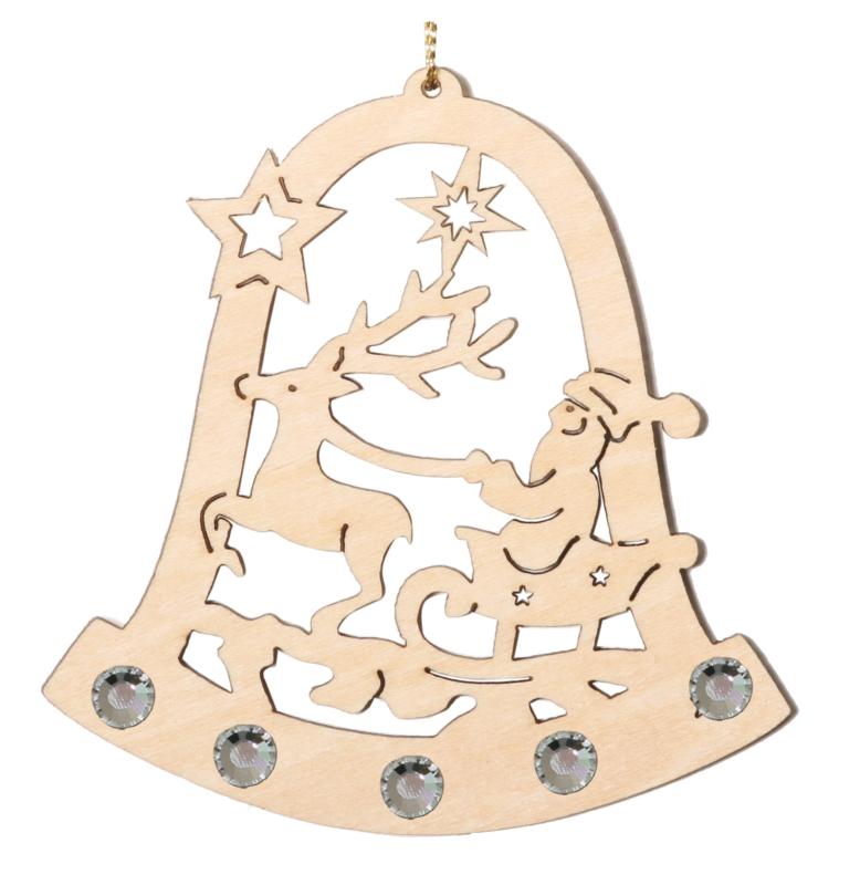 Cloche avec Père Noël et cristaux Swarovski