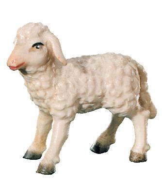 Lamm Holz Krippen Figur - mit Ölfarben lasiert