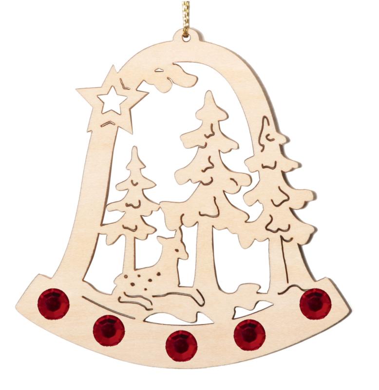 Cloche avec élan et cristaux Swarovski