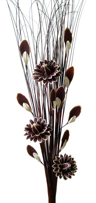 Fleurs et feuilles en bois