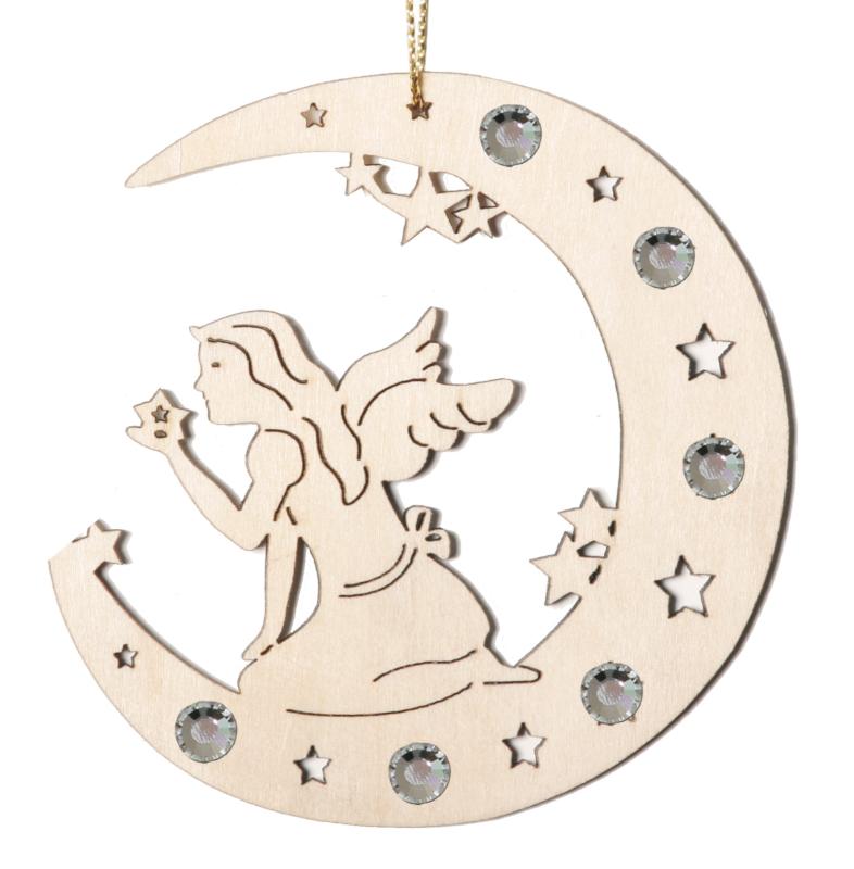 Lune avec fée et cristaux Swarovski