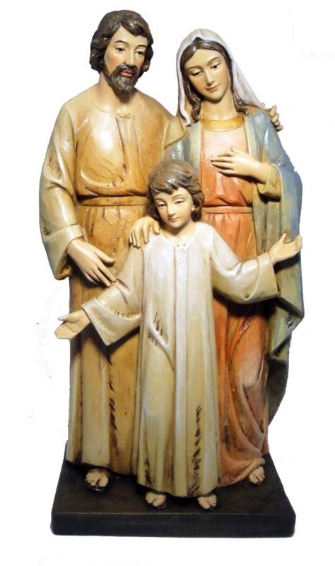 Groupe de la Nativité Sainte Famille en pâte à bois