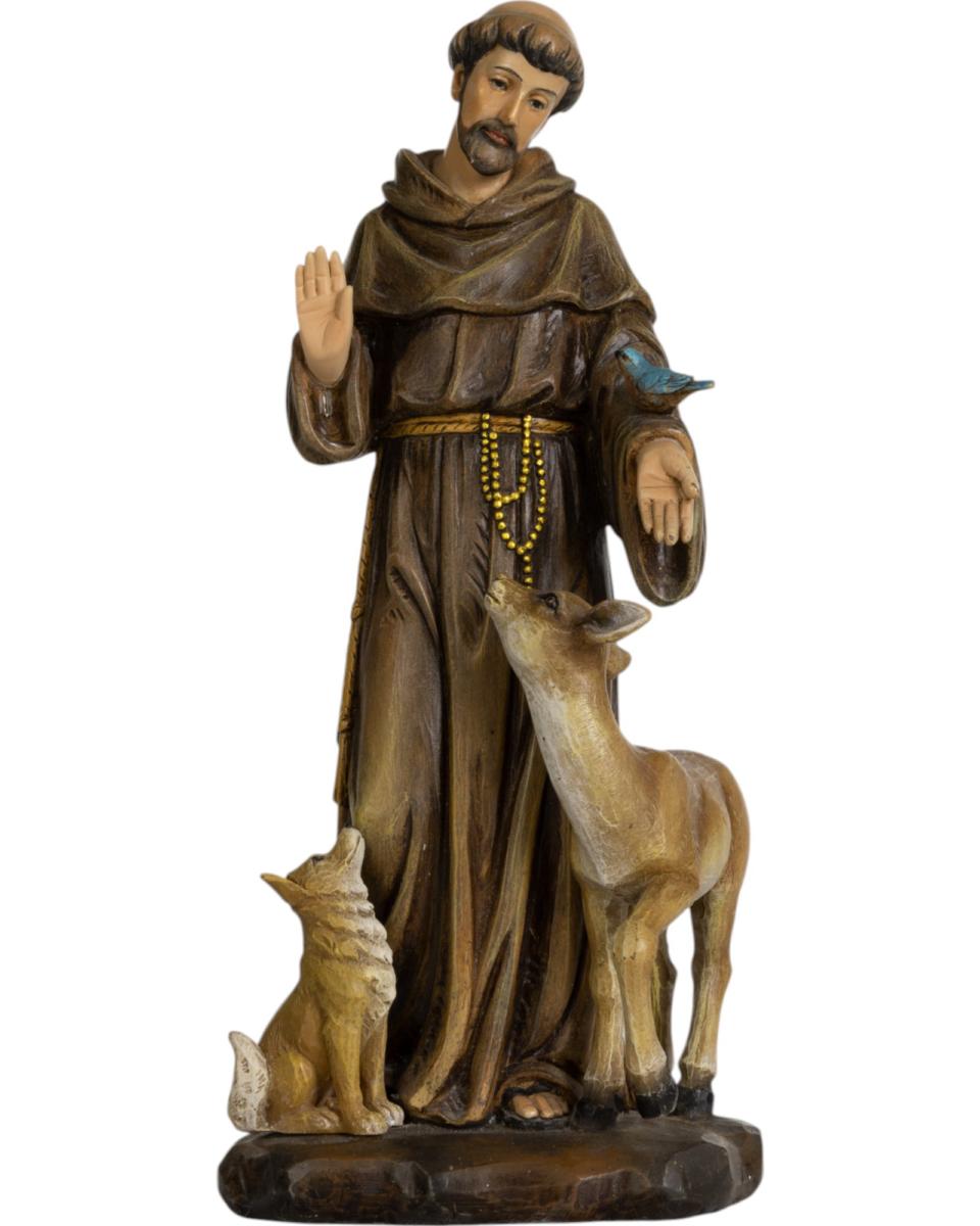 Statuette de Saint François d'Assise en pâte à papier