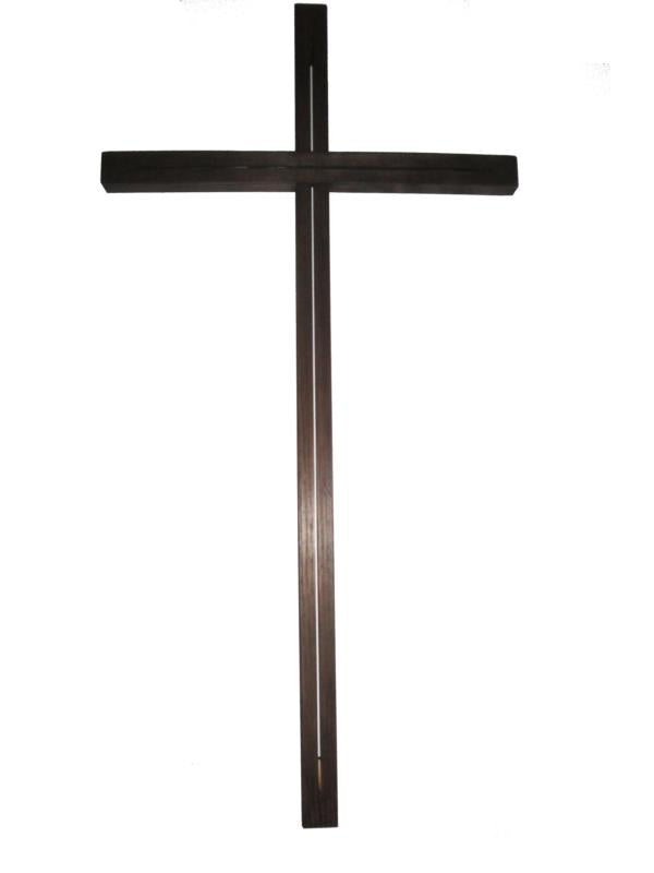 Kreuz mit Balken in modern - Dunkelbraun gebeizt