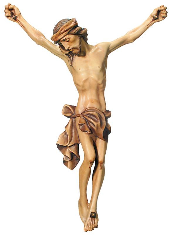 Christus Corpus aus Ahornholz - in Brauntönen lasiert