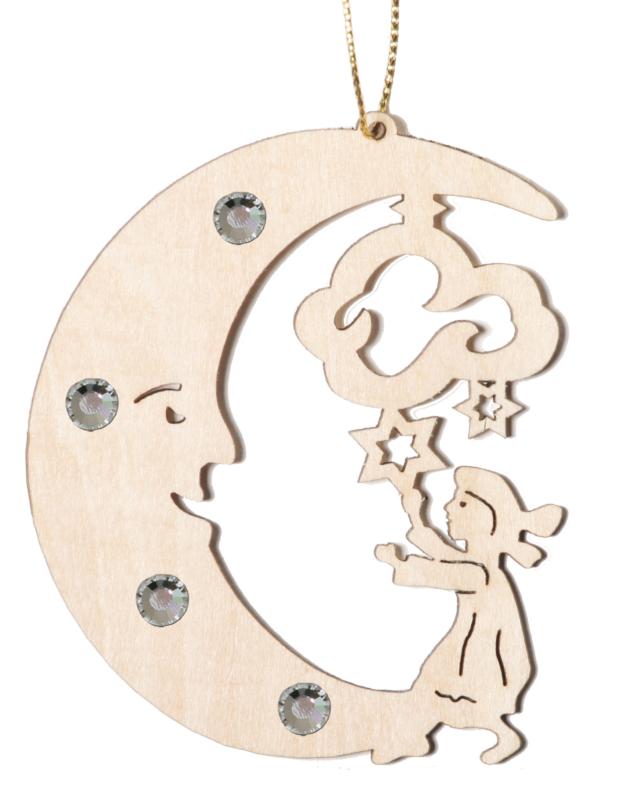 Lune avec enfant et cristaux