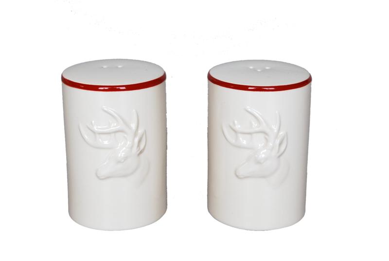 Set de poivre et sel en céramique rouge