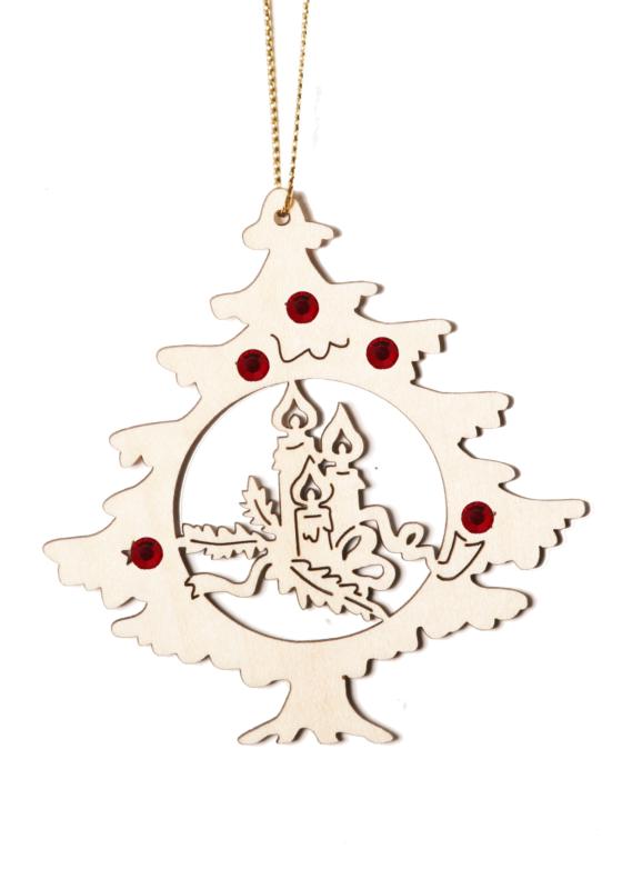 Arbre avec bougies et cristaux Swarovski