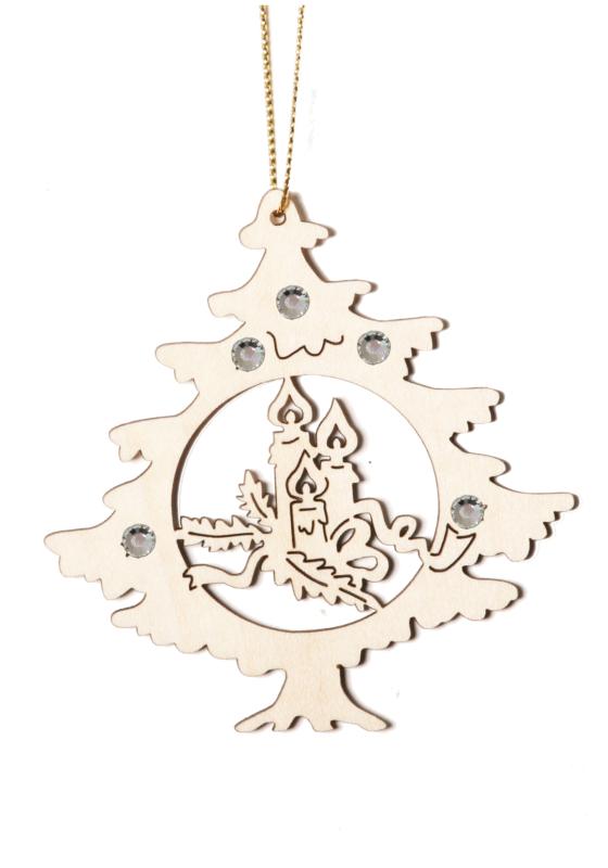 Arbre avec bougies et cristaux Swarovski