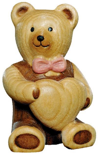 Ourson rose en bois
