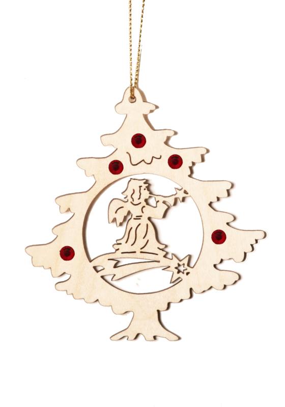 Sapin de Noël avec ange et cristaux de Swarovski