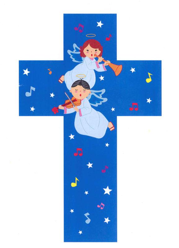 Croix bleue avec anges pour garçons
