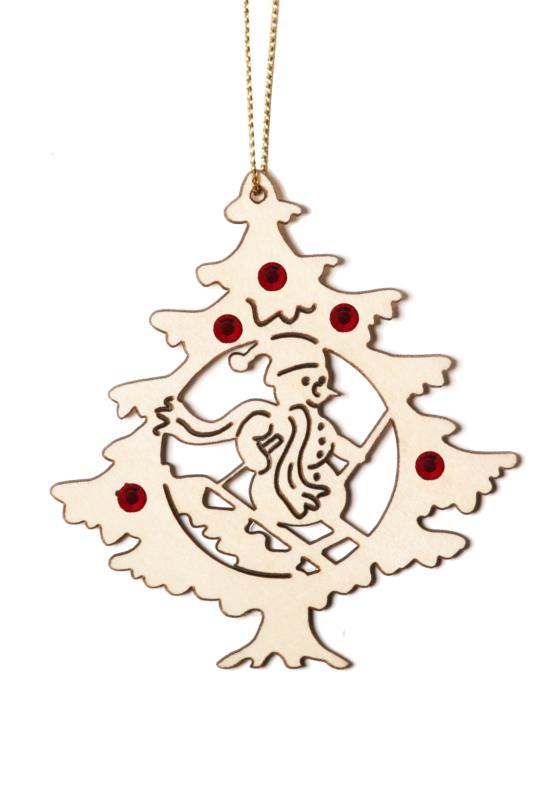 Arbre de Noël avec bonhomme de neige et cristaux Swarovski