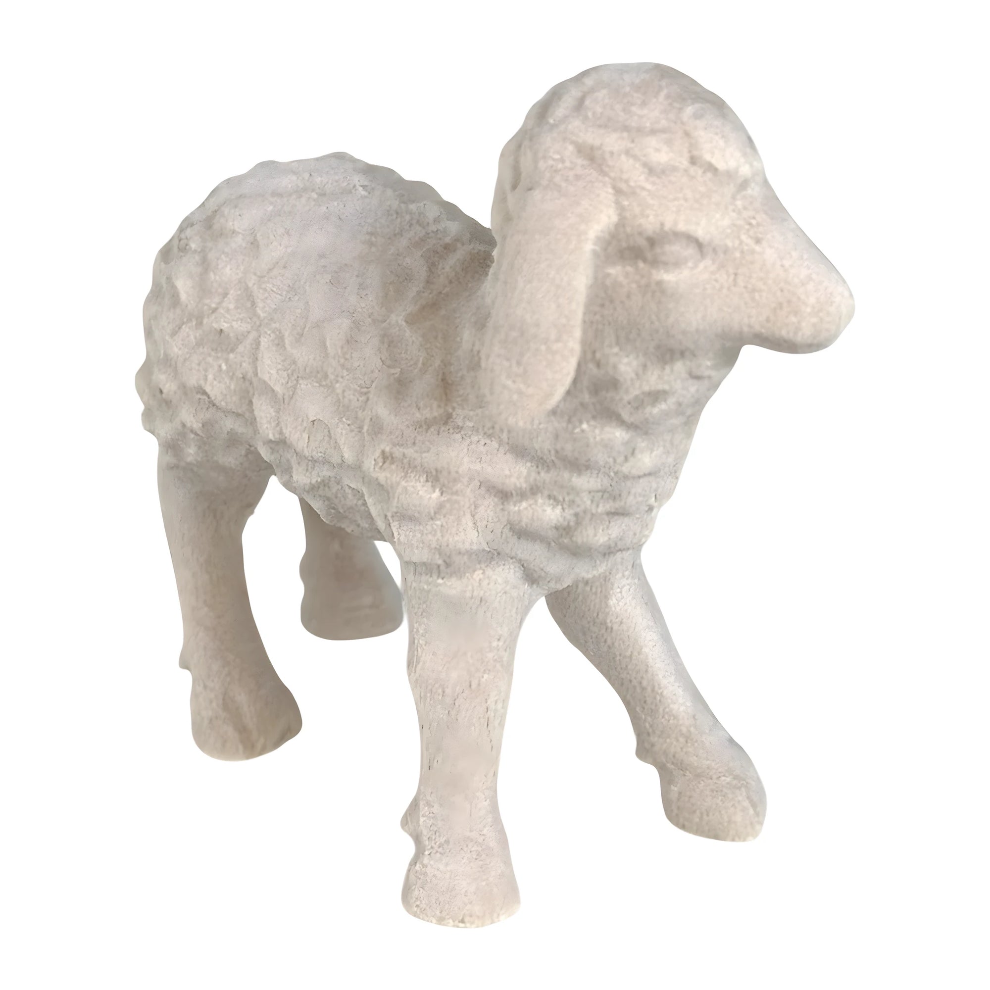 Hand-Carved Maple Woolly Lamb | Val Gardena Handicraft