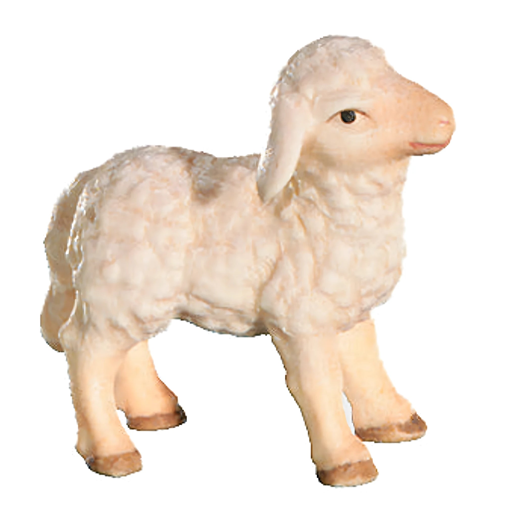 Agneau en Bois Sculpté d'Érable - Figurine Artisanale Val Gardena