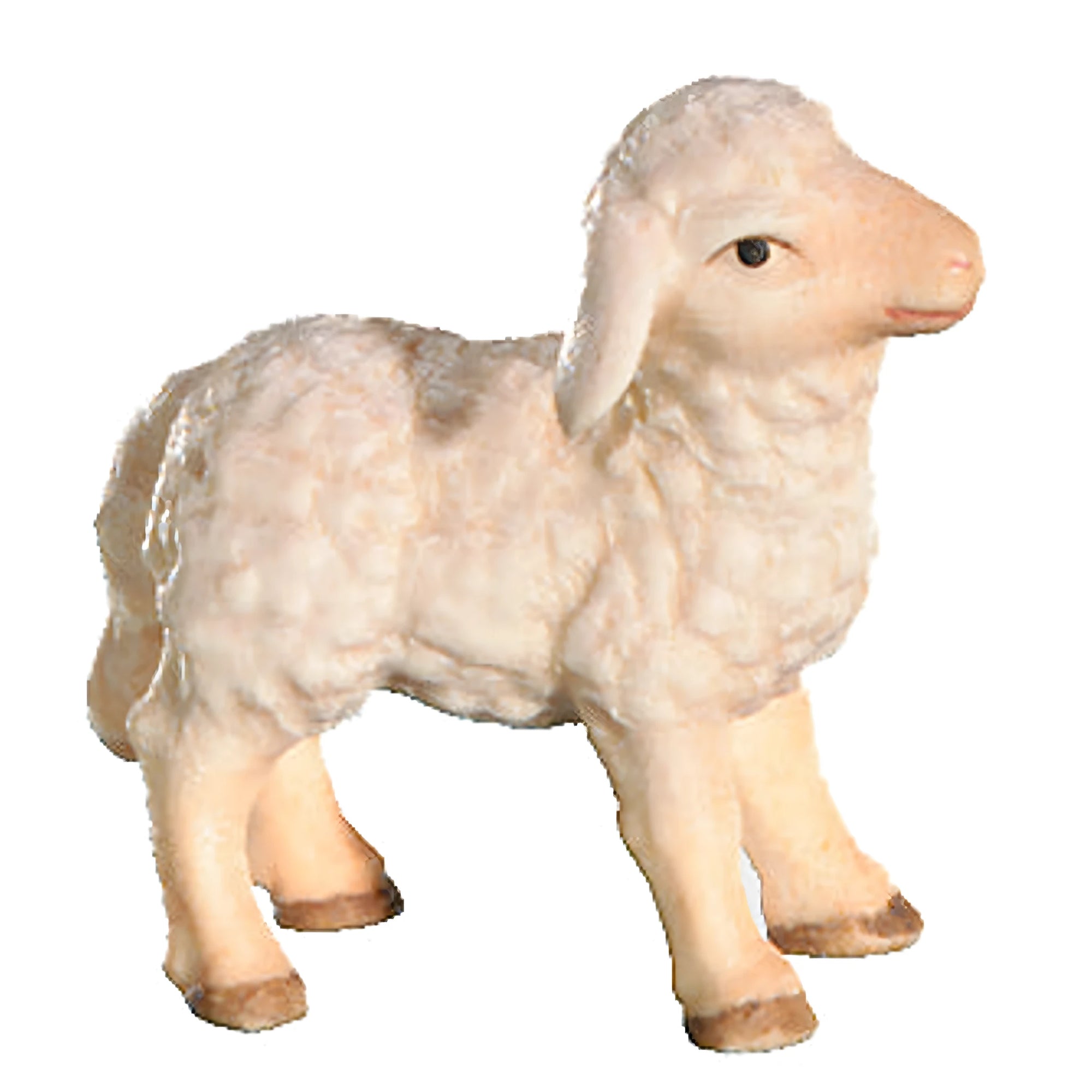 Agneau en Bois Sculpté d'Érable - Figurine Artisanale Val Gardena