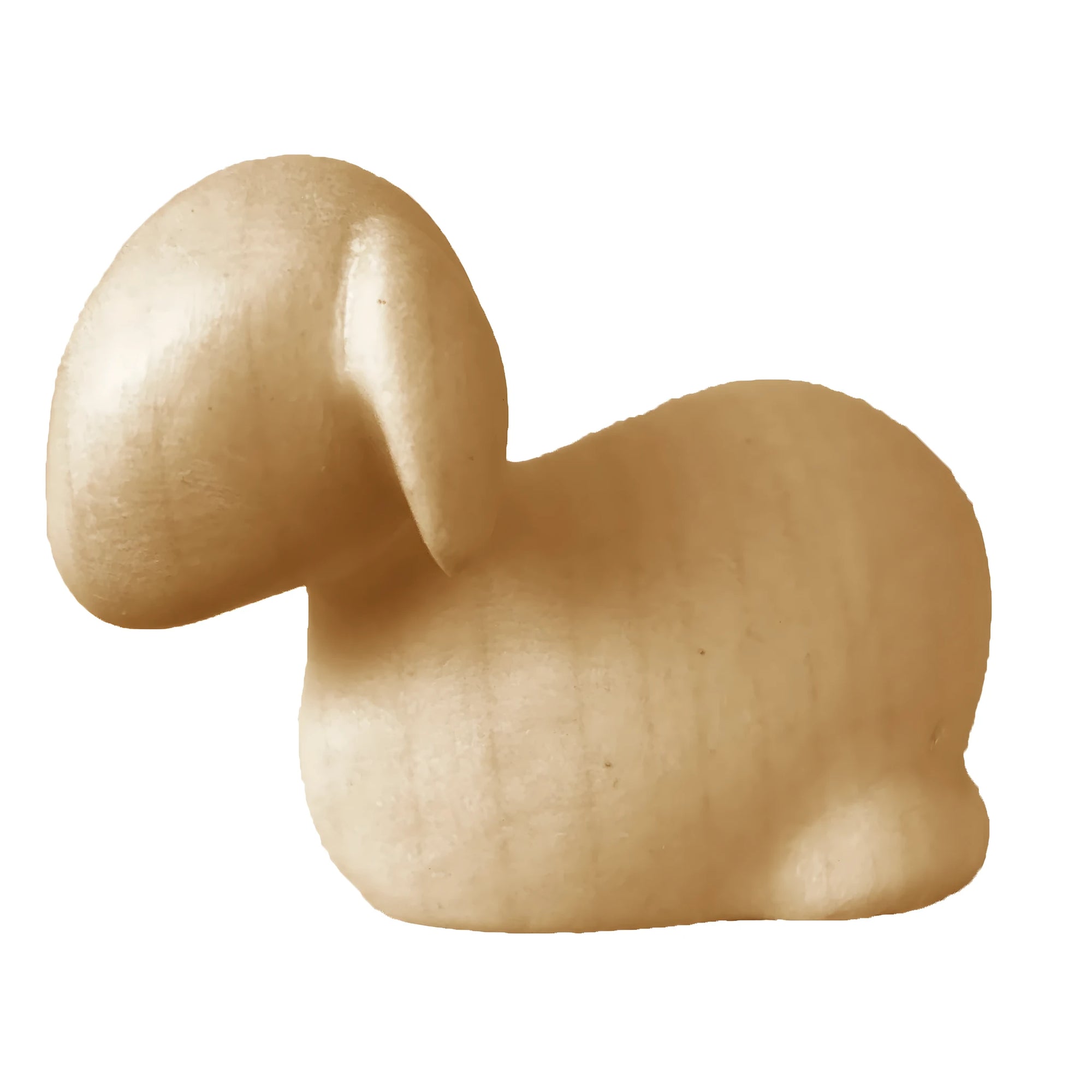 Agnello/Pecora sdraiata in Legno d'Acero Naturale – Presepe Moderno Val Gardena