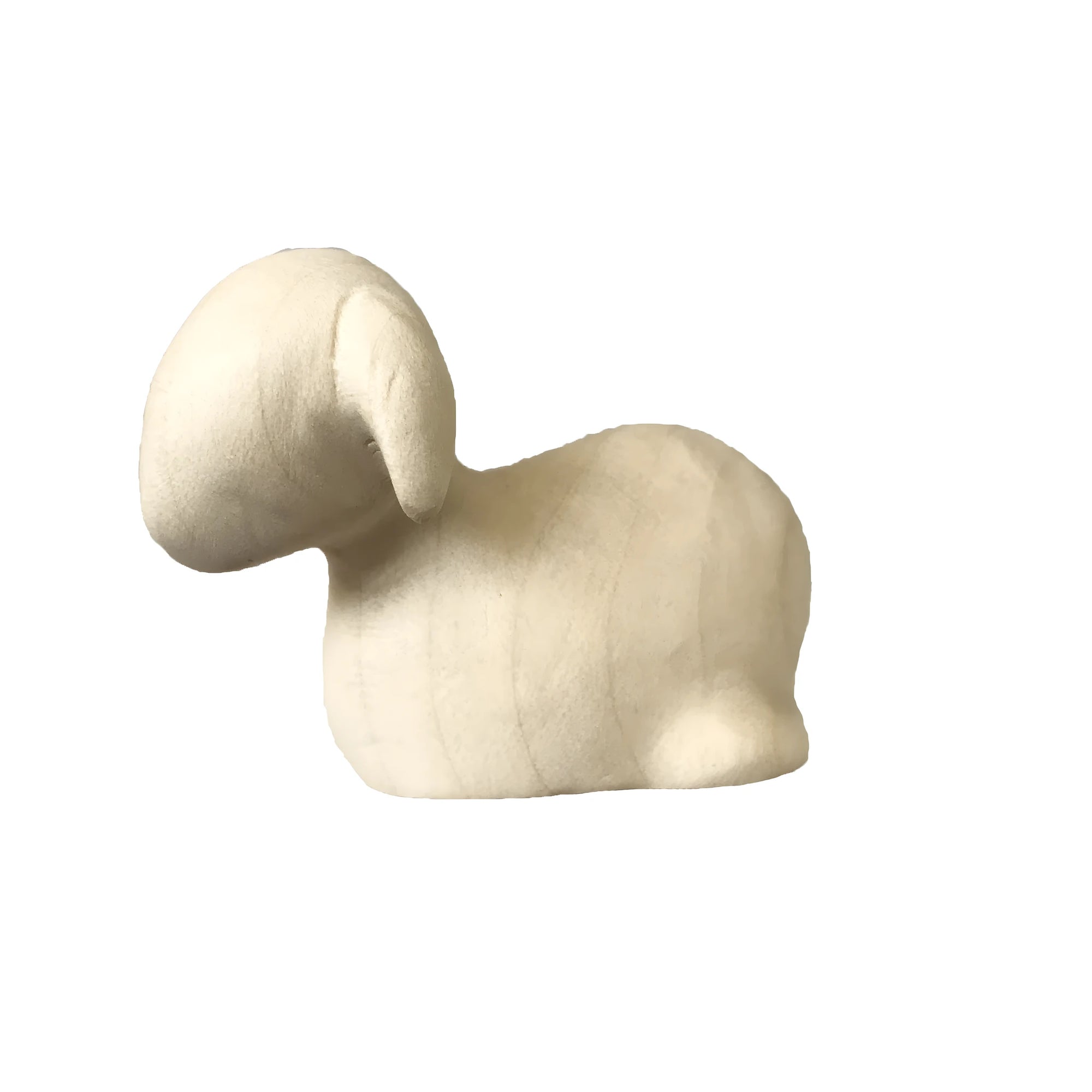 Agnello/Pecora sdraiata in Legno d'Acero Naturale – Presepe Moderno Val Gardena