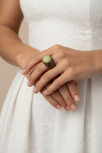 Anello-Swarovski-Verde-in-Legno-Pregiato-di-Noce